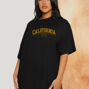 Camiseta Feminina preta 100% algodão 30.1 Hill K (California)